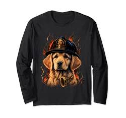 Golden Retriever Feuerwehrmann auf Feuerwehrmann Golden Retriever Langarmshirt von Golden Retriever lover apparel for Goldie owner