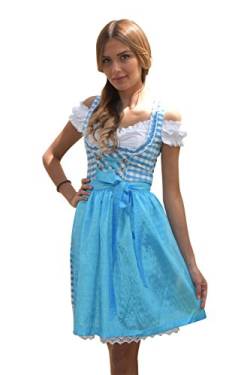 Dirndl Set 3tlg.-Trachtenkleid 330GT Blau&Weiß Kariert Dirndl Gr.34-36-38-40-42 42 von Golden Trachten