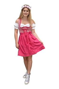 Dirndl Set Trachtenkleid 477GT pink kariert (38) von Golden Trachten