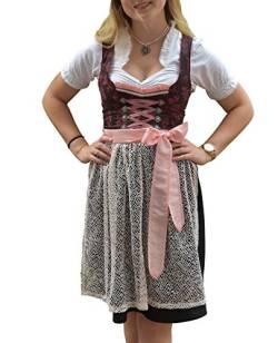 Dirndl Set Trachtenkleid 528GT Bordo geblümt (34) von Golden Trachten