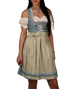 Golden Trachten Dirndl Set Trachtenkleid Blau weiß gepunktet, 520GT, 36 von Golden Trachten