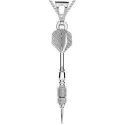 Dartpfeil Anhänger mit Halskette 925 Echt Sterling Silber Frauen Herren Kette Dart Pfeil (Silber, 50) von Goldene Hufeisen