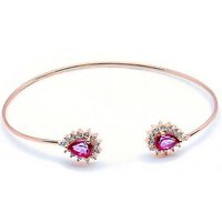 Goldene Hufeisen Armreif echter Pink Topas Armreif 925 Sterling-Silber Rosegold vergoldet, Damen-Schmuck mit Edelsteine von Goldene Hufeisen