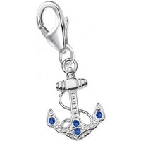 Goldene Hufeisen Charm Anker Saphirblau Zirkonia Anker Charm Einhänger für Bettelarmband 925 Silber (1 Stück, inkl. Etui), Zirkonia Azurblau von Goldene Hufeisen