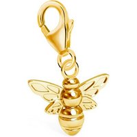 Goldene Hufeisen Charm-Einhänger Biene Karabiner Charm Anhänger für Bettelarmband 925 Silber Vergoldet (inkl. Etui), für Gliederarmband oder Halskette von Goldene Hufeisen