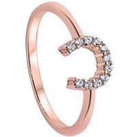 Goldene Hufeisen Goldring Damen Hufeisen Fingerring 925 Sterling-Silber Rosegold vergoldet, anlaufgeschützt von Goldene Hufeisen