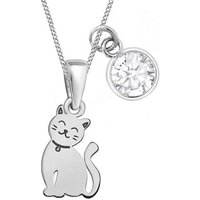 Goldene Hufeisen Kette mit Anhänger mini Katze Anhänger mit 38cm Kette 925 Silber Mädchen Kinder (3-tlg, inkl. Etui), Schmuck für Mädchen von Goldene Hufeisen