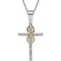 Goldene Hufeisen Kette und Anhänger Set Kreuz Unendlichkeit Anhänger mit Kette 925 Silber Rhodiniert Damen (2-tlg, inkl. Etui), Rhodiniert von Goldene Hufeisen