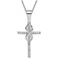 Goldene Hufeisen Kette und Anhänger Set Kreuz Unendlichkeit Anhänger mit Kette 925 Silber Rhodiniert Damen (2-tlg, inkl. Etui), Rhodiniert von Goldene Hufeisen