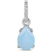 Goldene Hufeisen Kettenanhänger Damen echter Aquamarin Kettenanhänger 925 Sterlingsilber mit Edelstein, Edelsteinschmuck für Damen von Goldene Hufeisen