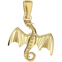 Goldene Hufeisen Kettenanhänger Drache Anhänger für Halsketten 925 Sterling-Silber vergoldet, Drachen-Schmuck für Armbänder oder Kettenanhänger von Goldene Hufeisen