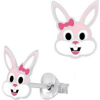 Goldene Hufeisen Paar Ohrstecker Mädchen Ohrstecker Hase Kinder Ohrringe aus 925 Sterling Silber (1 Paar, inkl. Etui), mit Emaille von Goldene Hufeisen