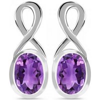 Goldene Hufeisen Paar Ohrstecker Unendlichkeit echter Amethyst Ohrstecker 925 Silber mit Edelsteine, Edelsteinschmuck für Damen von Goldene Hufeisen