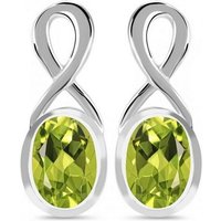 Goldene Hufeisen Paar Ohrstecker Unendlichkeit echter Peridot Ohrstecker 925 Silber mit Edelsteine, Edelsteinschmuck für Damen von Goldene Hufeisen