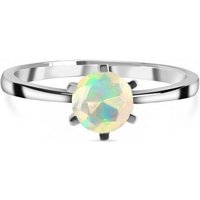 Goldene Hufeisen Solitärring Damen Solitär Edelopal Fingerring 925 Silber mit Edelstein LR-6, Damen-Schmuck mit Edelsteine von Goldene Hufeisen