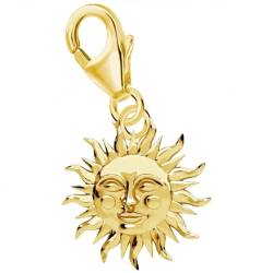 Goldene Hufeisen Sonne Charm Anhänger 925 Sterling-Silber Gelbgold vergoldet von Goldene Hufeisen
