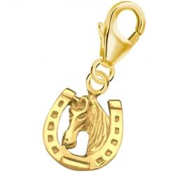 Hufeisen Pferd Charm Anhänger für Bettelarmband 925 Sterling-Silber Vergoldet von Goldene Hufeisen