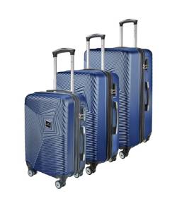Goldhofer® Kofferset Set in 3 Größen & vielen Farben & 360° Leichtlaufrollen, (Set, 3 TLG), Außen Material ABS - Wasserabweisend (Blau 2) von Goldhofer
