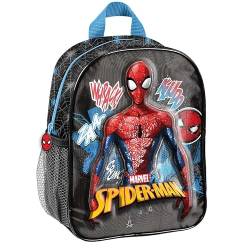 Marvel Spider-Man Lizenz Ware Rucksack Kinder, Schultasche Kindergarten mit 3D Aufdruck, Kinderrucksack für Jungen, Kinder Geschenk inkl. leuchtende Anhänger von Goldkids