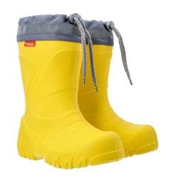 Ultra Leichte Gummistiefel Lammfell Gefüttert Winterstiefel Winterschuhe Mammut 28/29 gelb von Goldkids