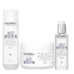 Goldwell Dualsenses Just Smooth Bändigungs Shampoo 250ml Mask 200ml Öl 100ml von Goldwell