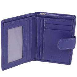 Golunski Kompakte Geldbörse aus Leder für Damen, RFID-geschützt, violett, Einheitsgröße, Zeitgenössisch von Golunski