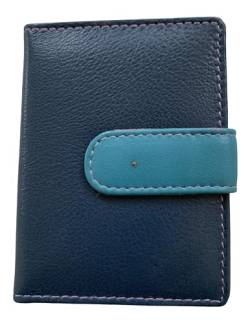 Golunski RFID-Leder-Kreditkartenetui mit Druckknopflasche, Blau/Pink, Einheitsgröße, Klassisch von Golunski