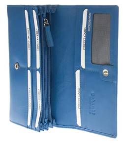 Golunski RFID Sperrung Groß Damen Umschlag Leder Geldbörse 18 X 9,5 X 2 cm - Kobaltblau, Large von Golunski