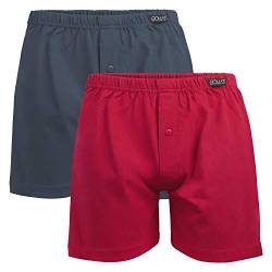 Gomati Herren Jersey Boxershorts (2 Stück) Stretch Unterhose aus Baumwolle - Anthra-Rot 3XL/9 von Gomati