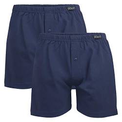 Gomati Herren Jersey Boxershorts (2 Stück) Stretch Unterhose aus Baumwolle - Navy L/6 von Gomati