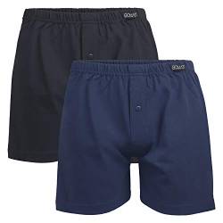 Gomati Herren Jersey Boxershorts (2 Stück) Stretch Unterhose aus Baumwolle - Schwarz-Navy 3XL/9 von Gomati