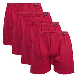 Gomati Herren Jersey Boxershorts (4 Stück) Stretch Unterhose aus Baumwolle - Deepred 4XL/10 von Gomati