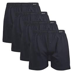 Gomati Herren Jersey Boxershorts (4 Stück) Stretch Unterhose aus Baumwolle - Schwarz 4XL/10 von Gomati