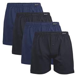 Gomati Herren Jersey Boxershorts (4 Stück) Stretch Unterhose aus Baumwolle - Schwarz-Navy 3XL/9 von Gomati