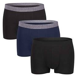 Gomati Herren Lasercut Pants (3er Pack), Seamless-Design Boxer Slip aus Viskose - Dark Mix L von Gomati