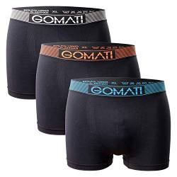 Gomati Herren Seamless Pants (3er Pack) Nahtlose Boxershorts aus Microfaser-Elasthan - Black Mix XL von Gomati