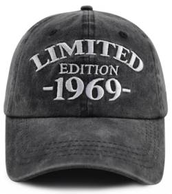 55. Geburtstag Dekorationen Hüte für Frauen Männer, limitierte Auflage 1969 Partyzubehör Hut, verstellbare bestickte 55 Jahre Baseballkappe, lustige Ruhestandsgeburtstagsgeschenke für ihn, sie, Vater, von Gomcdlwn