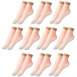 Gomerbesen Damen-Baumwollsocken aus dünnem Seidenglas mit niedrigem Schnitt für Mädchen, 10 Paar beige, One size von Gomerbesen