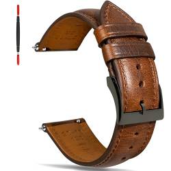 Gomvadr Uhrenarmband aus Leder mit Schnellverschluss, Vintage-Stil, ölgegerbtes Pull-Up-Lederband, Ersatz-Uhrenarmbänder für Herren und Damen, 14 mm, 16 mm, 18 mm, 19 mm, 20 mm, 21 mm, 22 mm, 24 mm von Gomvadr