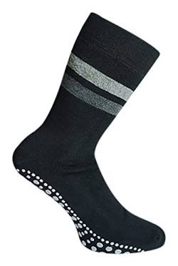 2er Pack Damen & Herren Socken mit ABS Noppen, ohne Gummi, Thermo Socken Frottee, Anti Rutsch Socke, Stoppersocken, schwarz, Gr. 43/46 von Good Deal Market
