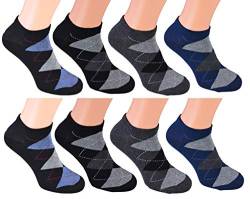 8-er Pack kurze Söckchen für Herren Rautenmotiv dunklen gedeckte Farben, Gr. 39/42 sneaker socken weiß sneaker-socken weiß farbige sneaker strümpfe farbige sneaker herren sneakers-socken Puma nike von Good Deal Market