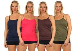 Good Deal Market Cocain 4 Damen Unterhemden Grösse 48-50 Spaghettiträger Damen Unterhemd Mädchen Garnitur Top Tank T-Shirt Gr. 40 42 44 46 48 50 52 54 56 58 60 62 Spaghetti Tops von Good Deal Market