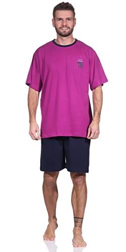 Good Deal Market Herren Shorty Schlafanzug Kurze Hose Deutsche Größe XL, Fuchsia Uni männer XXL luftiger sommerlicher Pyjama Pyjama Sommer kurzer Kurz Uni von Good Deal Market