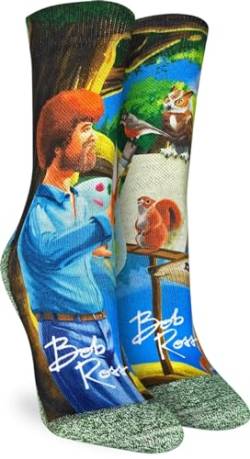 Good Luck Sock Damen Bob Ross Socken Erwachsene, Bob Ross – Gemälde, Einheitsgröße von Good Luck Sock
