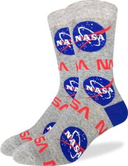 Good Luck Sock Herren Space & NASA Socken Erwachsene, Nasa Logo, Grau, Einheitsgröße von Good Luck Sock