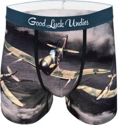 Good Luck Undies Herren Boxershorts Supermarine Spitfire - Grau - Medium von Good Luck Sock