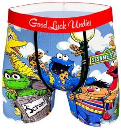 Good Luck Undies Herren Sesamstraße Boxershorts Unterwäsche, Sesamstraße, Small von Good Luck Sock