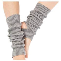 Good partner Legwarmer beinstulpen damenestrickt Beinwärmer Ballett Yoga Stulpen (Hellgrau) von Good partner