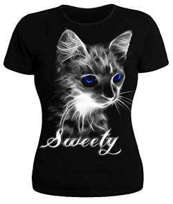 Damen T-Shirt “Sweety” mit Druck UV-aktiv Schwarzlicht (L) von GOOD