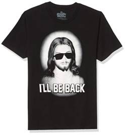 Goodie Two Sleeves Herren Jesus Christ I'll Be Back Adult Short Sleeve T-Shirt, schwarz, Mittel von Goodie Two Sleeves